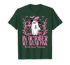 Arich.Tee's Breast Cancer Awareness Ghost in October We Wear Pink Breast Cancer Witch Ghost Halloween T-Shirt - size chart