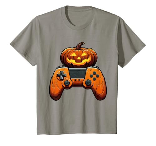 Spooky Halloween Gamers 2023 Halloween Skeleton Zombie Gaming Controllers Mummy Boys Kids T-Shirt - size chart