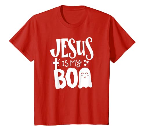 Jesus is My Boo - Funny Christian Halloween Quote Humor T-Shirt - size chart