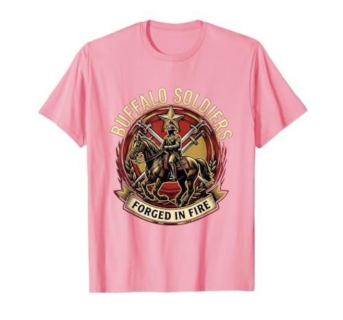 Mademark Buffalo Soldiers Forged in Fire Military Tribute T-Shirt - size chart