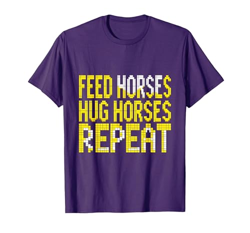 Mademark Feed Horses Hug Horses Repeat Riding Design T-Shirt - Men - size chart