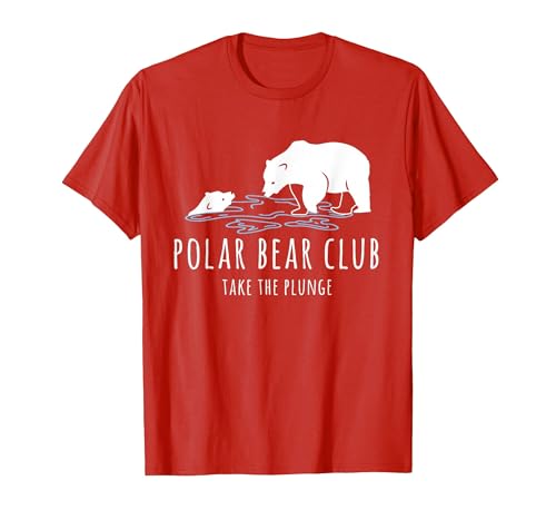 Global Warming Awareness Arctic Winter Ice Polar Bear Club Take The Plunge Ice Bear T-Shirt - size chart