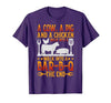 Cow A Pig And A Chicken gift idea A Cow A Pig and A Chicken Walk Into A BBQ The End Barbecue T-Shirt - size chart