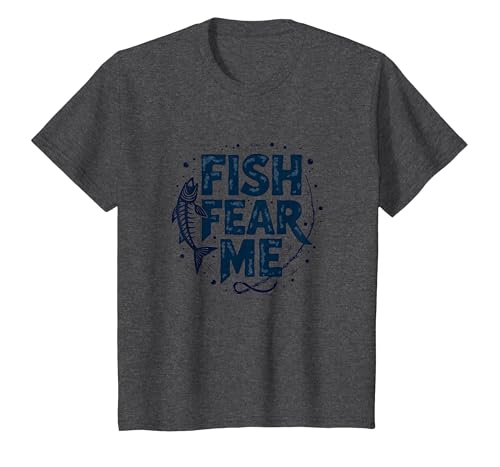 Mademark Fish Fear Me Funny Fishing for Men Angler Humor Quote T-Shirt - size chart