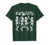 Dancing Skeletons Halloween Party Music Shirts Spooky Skeletons Symphony Halloween Dance Music Men Women T-Shirt - size chart