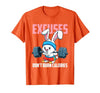 Excuses Don't Burn Calories Rabbit Fitness Gym Bunny T-Shirt — design detail