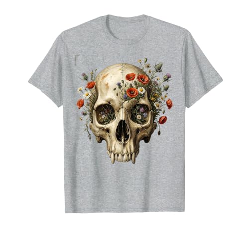 Mademark Elephant Skull Wildflower Bloom Graphic T-Shirt - Men - size chart