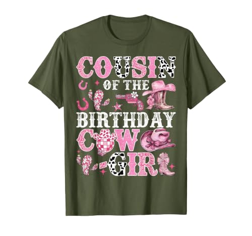 Birthday Girl CowGirl Family Matching Cousin of The Birthday Cow-Girl Rodeo Cow Girl Birthday T-Shirt - size chart