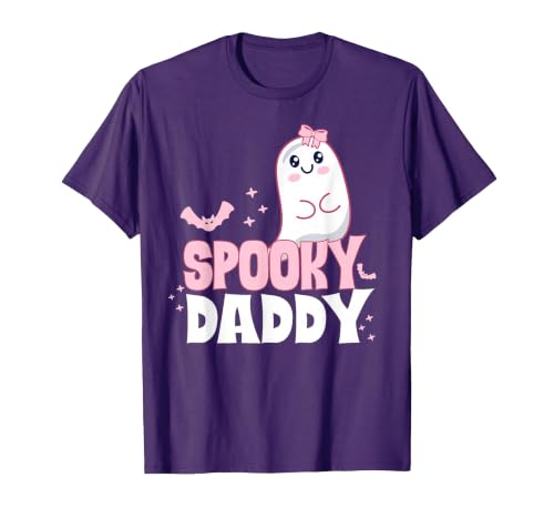 Spooky Family Cute Pink White Ghost Boo Halloween Spooky Daddy Family Cute Pink White Ghost Boo Halloween T-Shirt - size