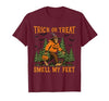 Bigfoot Halloween Costume Party Outfits Trick Or Treat Smell My Feet Bigfoot Halloween Sasquatch T-Shirt - size chart