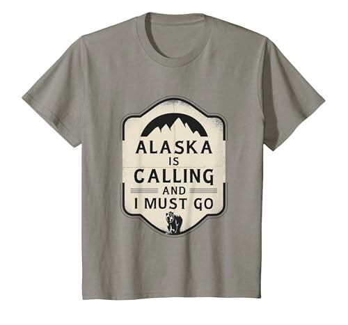 Alaska is Calling and I Must Go Mountains Bear T-Shirt - size chart