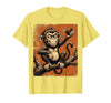 Mademark Smug Monkey Throwing Poop Funny Graphic T-Shirt - Men - size chart
