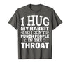 I Hug My Rabbit I Easter Bunny Design Lionhead Rabbit T-Shirt — design detail