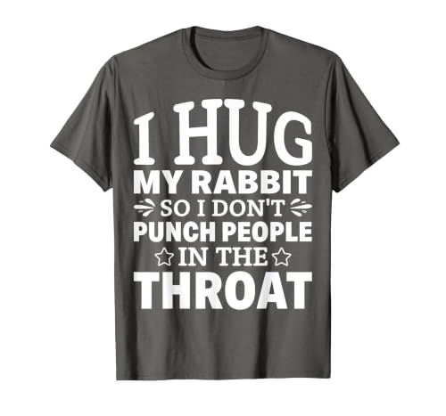 I Hug My Rabbit I Easter Bunny Design Lionhead Rabbit T-Shirt — design detail