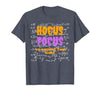 Funny Teacher Halloween Shirt. Math Teacher. Hocus Focus T-Shirt - size chart