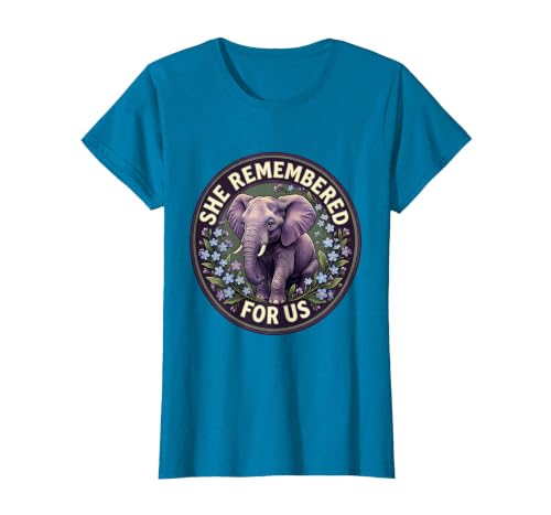 Mademark She Remembered For Us Gentle Elephant Design T-Shirt - Women - size chart