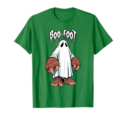 Spooky Bigfoot Sasquatch Ghost Halloween Humor Fun Boo Foot Bigfoot Ghost Sasquatch Halloween Funny Humor T-Shirt - size