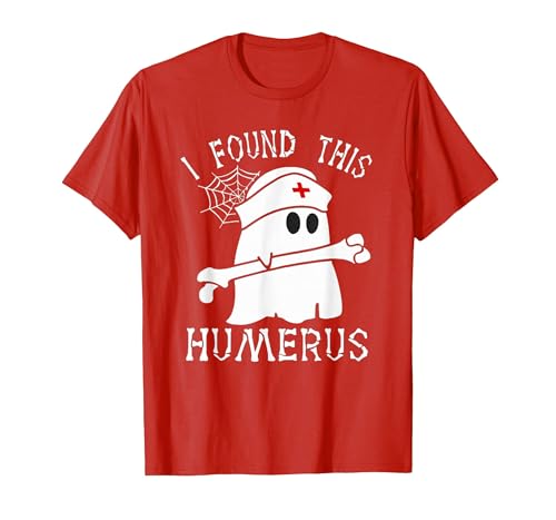 I Found This Humerus Funny Ghost Nurse Halloween T-Shirt - size chart