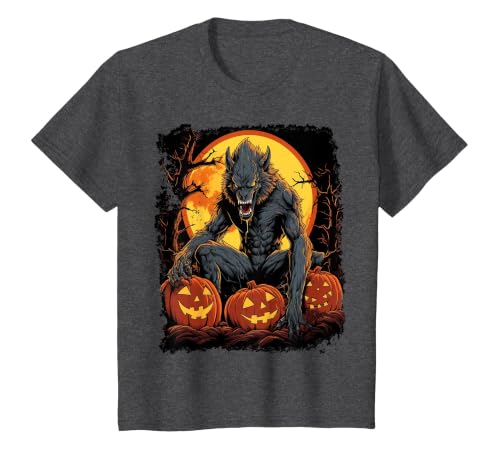 FrightNightFits Werewolf Orange Halloween T-Shirt - size chart