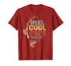 Cool Papa Fathers Day Fishing Gifts Funny Fisherman Vintage Reel Cool Papa T-Shirt - size chart