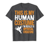 This is My Human Costume Mythical Creature - Halloween Funny T-Shirt - size chart