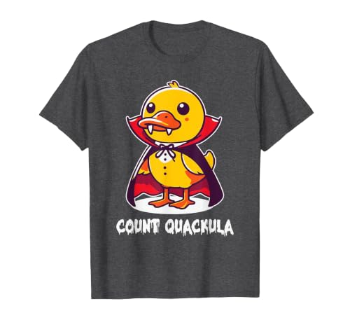 Funny Halloween Costume Count Quackula Funny Duck Halloween Costume T-Shirt - size chart