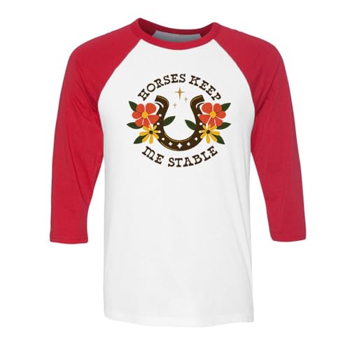 TeesAndTankYou Horses Keep Me Stable Three-Quarter Raglan Sleeve Baseball Shirt Unisex - size chart