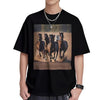 DRTGEDS Running Horses Printing Short Sleeve Cotton Lightweight Pullover Summer Casual Sweatshirts - size chart