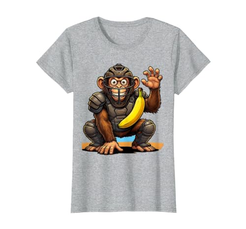 Mademark Monkey Catcher Baseball Banana Ball Graphic T-Shirt - Women - size chart
