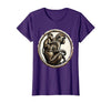 Mademark Baby Monkey Clinging to Mother's Back Design T-Shirt - Women - size chart
