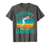 Sea Lamprey Fish Quote Just a boy who Loves Lampreys Quote for a Lamprey Boy T-Shirt - size chart