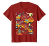 Kids Fun Construction Vehicle Halloween spider web Kids Construction Vehicle Halloween Crane Truck Pumpkin Boys T-Shirt -