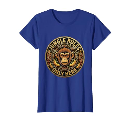 Mademark Monkey Jungle Rules Only Here Graphic Design T-Shirt - Women - size chart