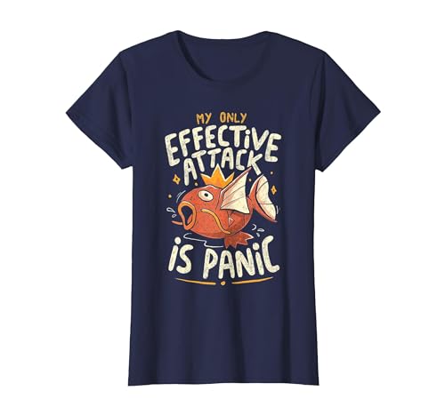 Funny My Only Effective Attack Is Panic Tee Shirt Fish My Only Effective Attack is Panic T-Shirt - size chart