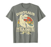 Dinosaur Trainer Halloween Vintage Dinosaur Trainer Halloween Costume Retro Dino Outline T-Shirt - size chart