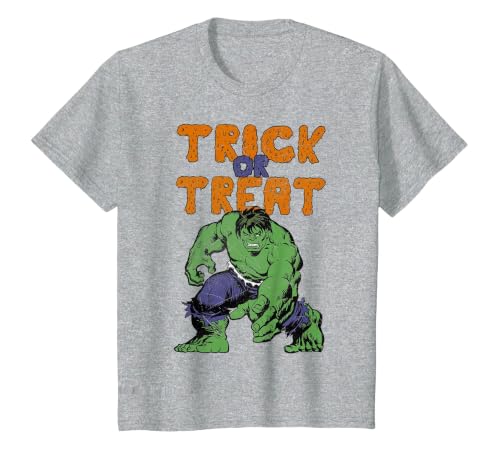 Marvel Avengers The Hulk Trick Or Treat Halloween T-Shirt - size chart