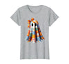 Patchwork Quilt Ghost Halloween Quilter Autumn Tee Patchwork Ghost Quilt Halloween Quilter Fall Autumn Bow Cute T-Shirt -