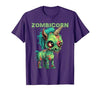 Unique All Hallows Eve Animal Meme Merch Stuff Funny Zombie Unicorn Halloween Tshirt Zombicorn Creature T-Shirt - size chart