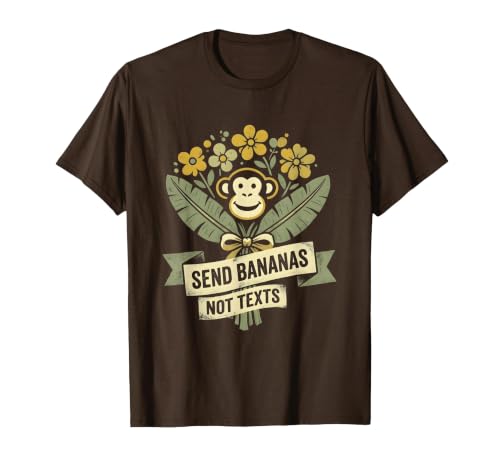 Mademark Send Bananas Not Texts Funny Monkey Design T-Shirt - Men - size chart