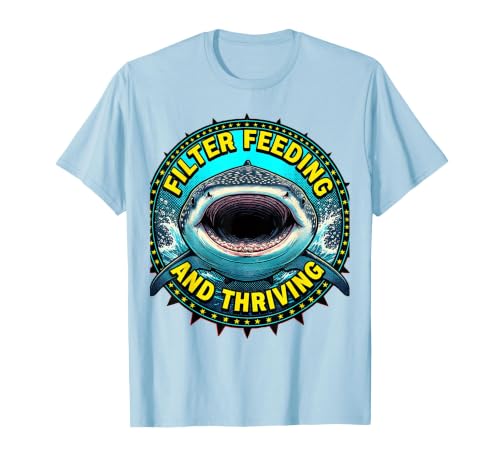 Mademark Whale Shark Filter Feeding and Thriving Design T-Shirt - size chart