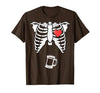 Funny Halloween Shirts Lazy Costume Party Skeleton Pregnancy Beer Shirt Xray Halloween Soon to Be Dad T-Shirt - size chart