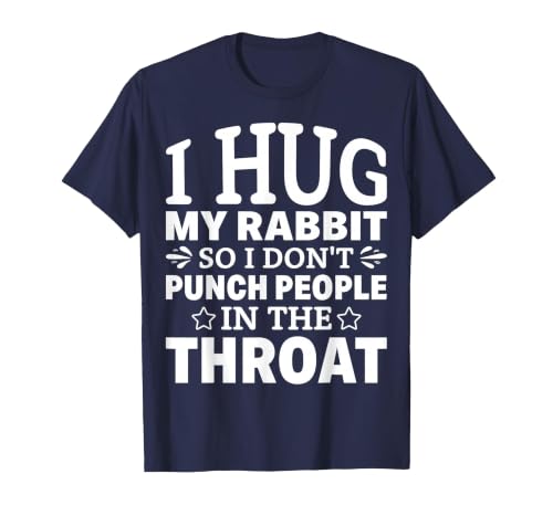 I Hug My Rabbit I Easter Bunny Design Lionhead Rabbit T-Shirt — design detail
