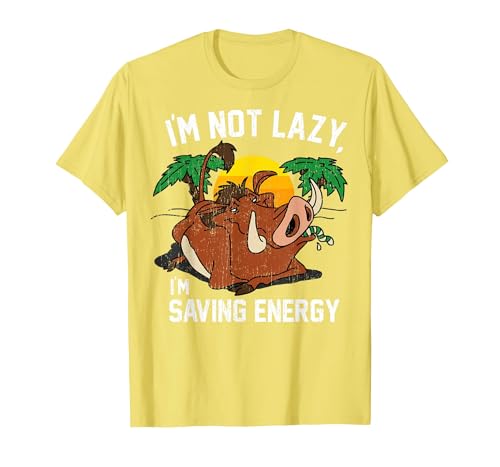 Disney Lion King Lazy Pumbaa Graphic T-Shirt T-Shirt - size chart