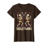 Spirit Week Twin Day Skeletwins Halloween Twins Dancing Skeletons Twins Halloween Matching Skeletwins T-Shirt - size chart