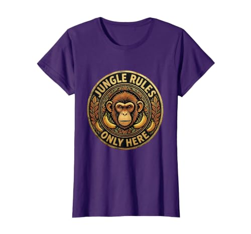 Mademark Monkey Jungle Rules Only Here Graphic Design T-Shirt - Women - size chart
