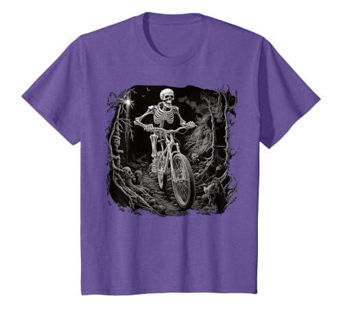 Scary Cyclist Skeleton Gifts Cycling Skeleton Mountain MTB Bicycle Cyclist Skeleton T-Shirt - size chart