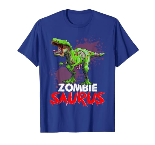Dinosaur T Rex Zombie Saurus Halloween Kids Boys Zombie Saurus Skeleton Dinosaur T Rex Zombie Halloween Boys T-Shirt - size