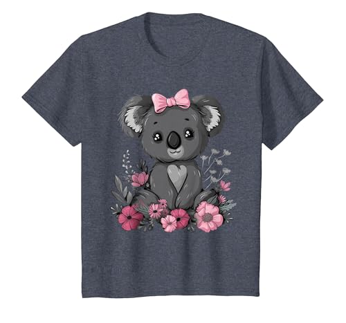 We Love Koalas - Kids Apparel Co. Koala Kawaii Koala Bear Pink Bow Flowers Girls Kids T-Shirt - size chart