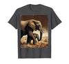 Mademark Mama and Baby Elephant Walk Together T-Shirt - Men - size chart