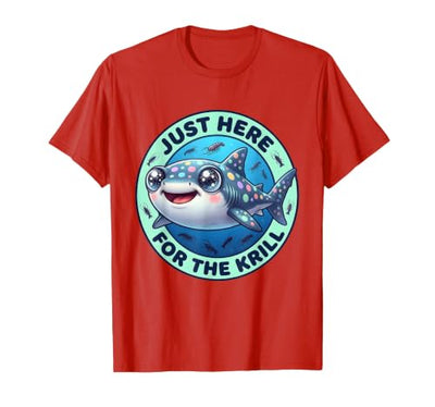 Just Here for the Krill Whale Shark Design T-Shirt